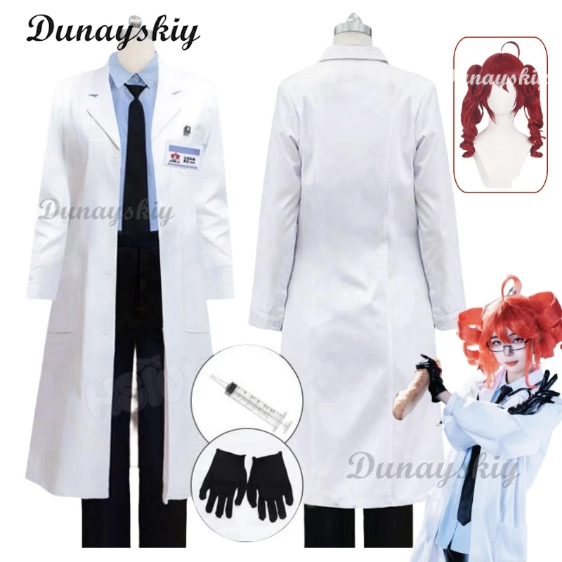 

Vtuber Synthesizer V Kasane Teto Cosplay Costume Medical White Outfits Uniform Halloween Party Virtual Full Set Women Customized