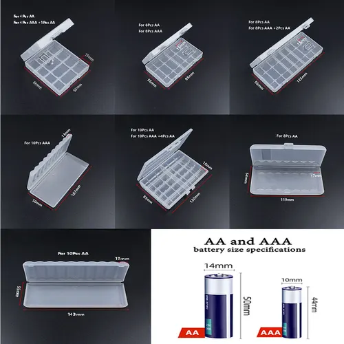 하드 플라스틱 배터리 보관 박스 케이스, AA AAA 배터리 거치대 컨테이너 박스, 4 6 8/10 AA AAA 배터리 상자, 4 6 8/10 슬롯, 1 개 
