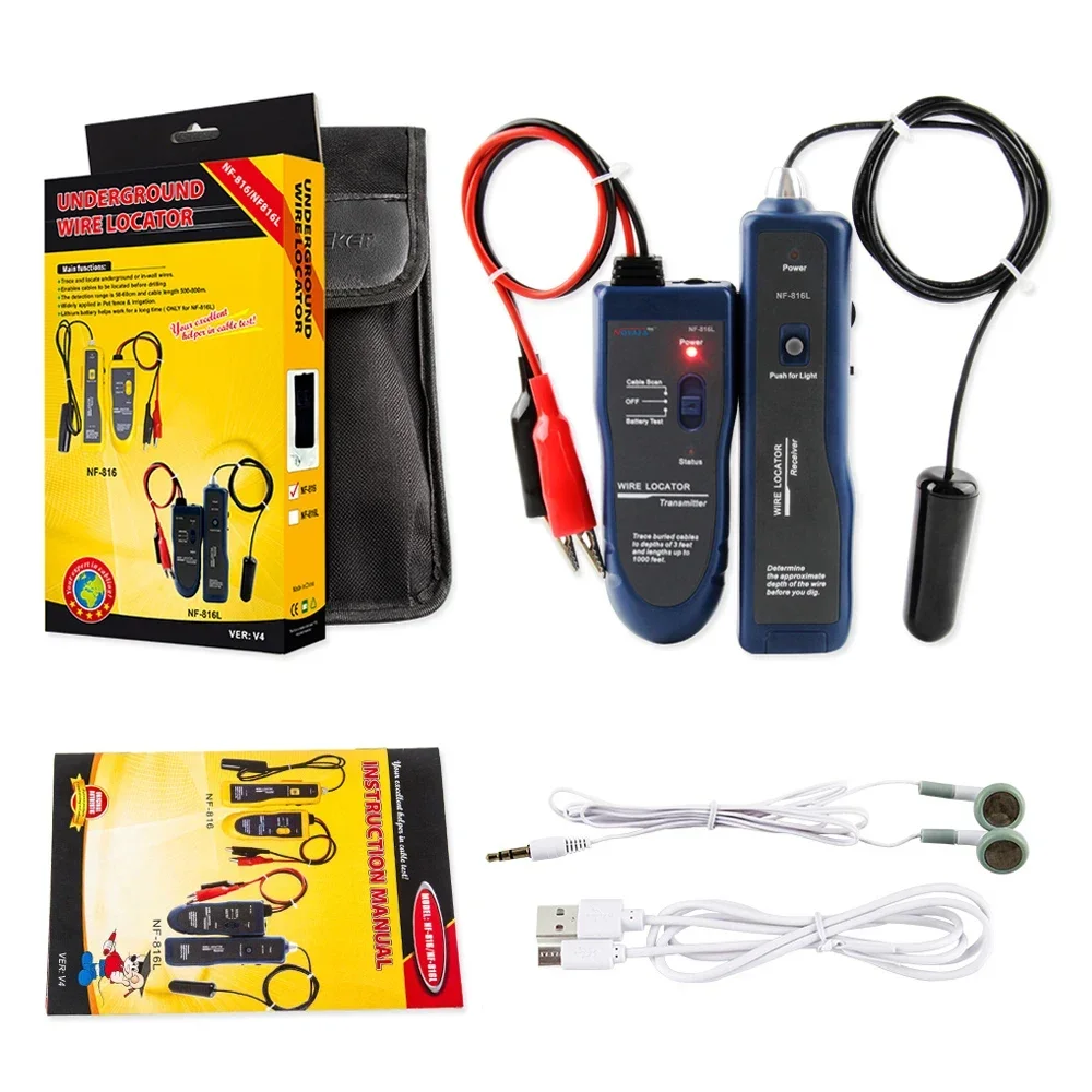 NOYAFA NF-816L EDF Wire Locator Rechargeable Cable Finder EDF Cable Detection tingwith Flashlight
