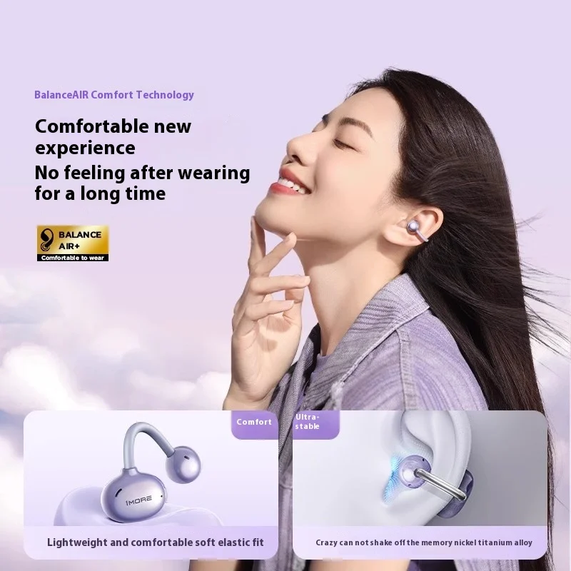 1more S20 Ear Clip Wireless Bluetooth Headsets Bone Conduction Open Sports Gaming Active Noise Canceling Custom Earphones