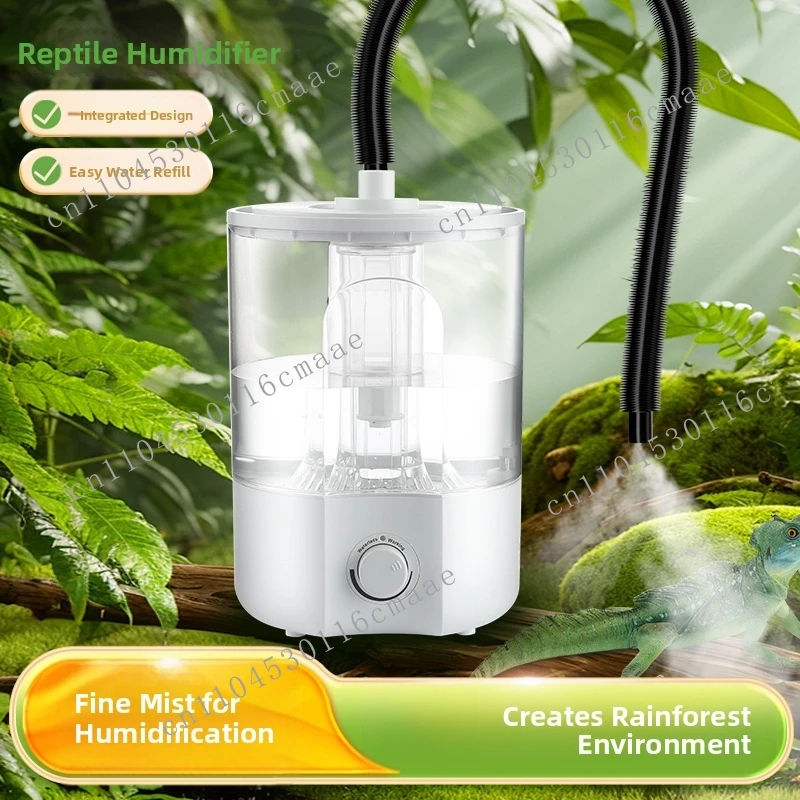 

Reptile Humidifier Fogger Terrarium Mister | Auto Mist & Timer for Snakes/Lizards/Amphibians | 2L/4L Tank, Adjustable Nozzle |