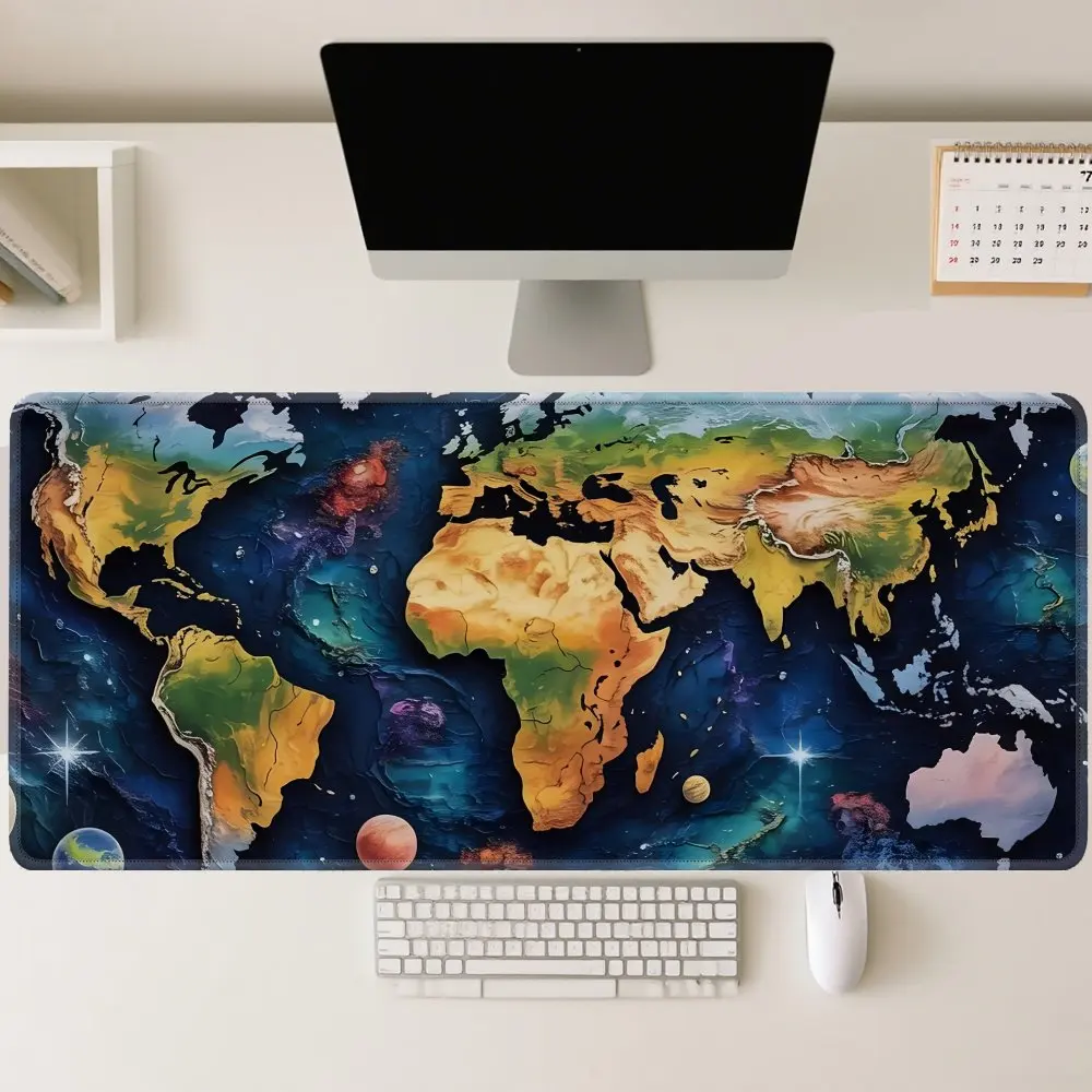 

2D Flat Large Gaming Map Mouse Pad Durable and Non-slip Surface Color Desk Mat for PC Computer Games for Gamers Tablet Mousepad