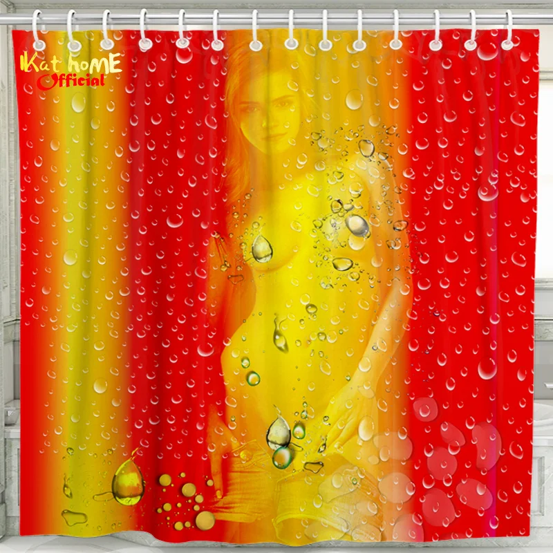 

Naked Women Water Drops Shower Curtains 3D Bathroom Curtain Waterproof Bath Screen Home Decoration Ombre Cortina De Bano Large