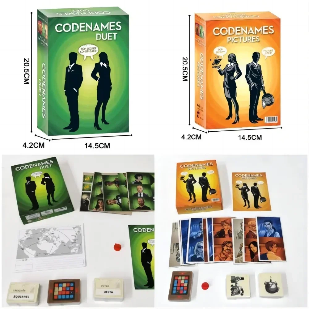 The Ultimate Party Game: CODENAMES DUET and PICTURES Card Games Combo