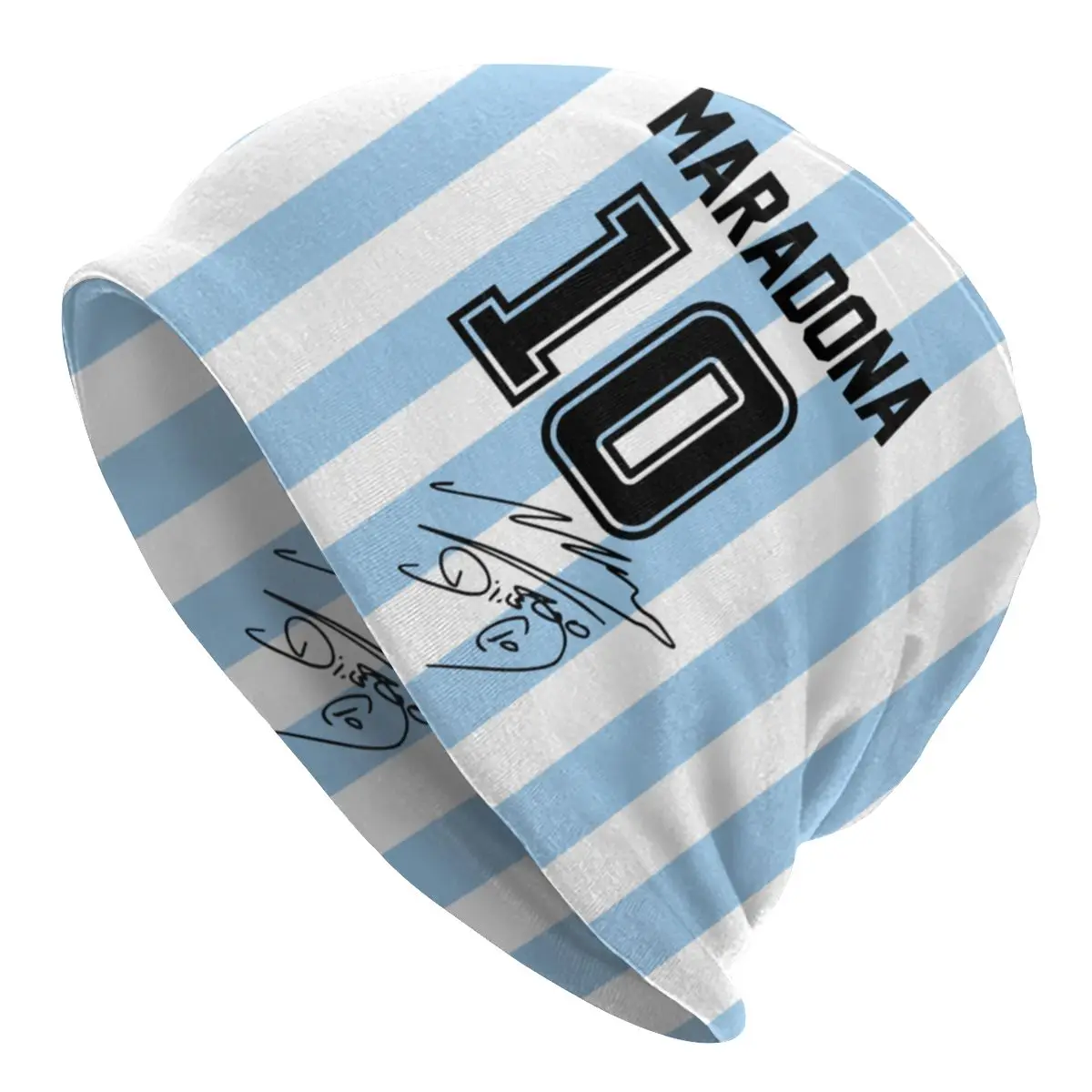 Custom Hip Hop Winter Men Knitted Hats Unisex Argentina Soccer Legend D10s Diego Maradona Skullies Beanies Caps Bonnet Hats