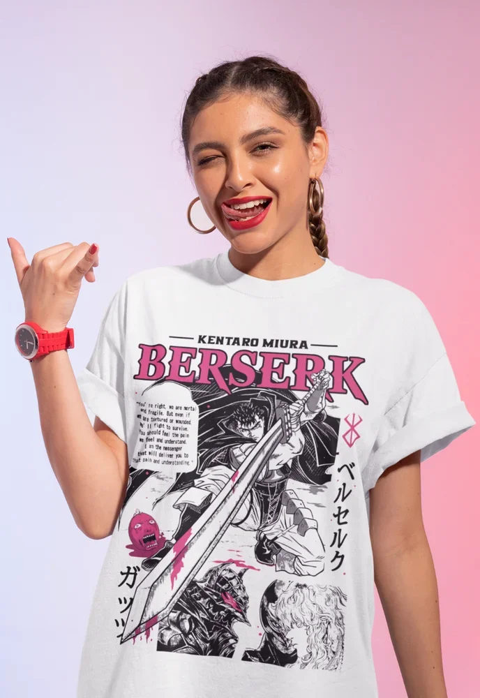 Berserk Manga Strip Guts T-Shirt Berserker Armour Anime Soft Tee All Sizes