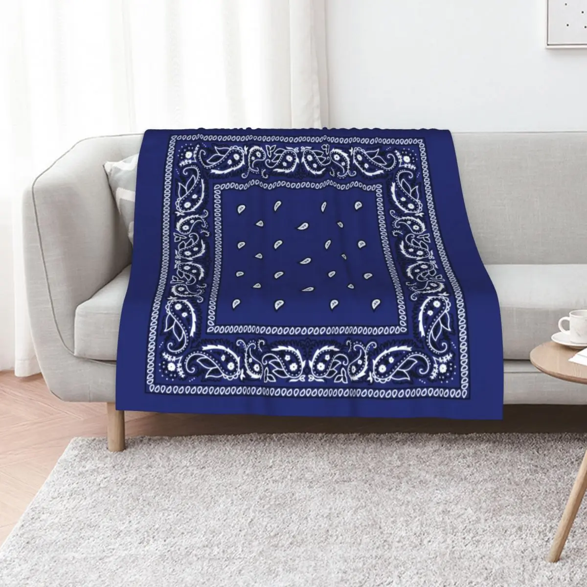 Bandana Doger Blue Throw Blanket Softest Thermal Bed covers Quilt Cute Plaid Hairys Blankets
