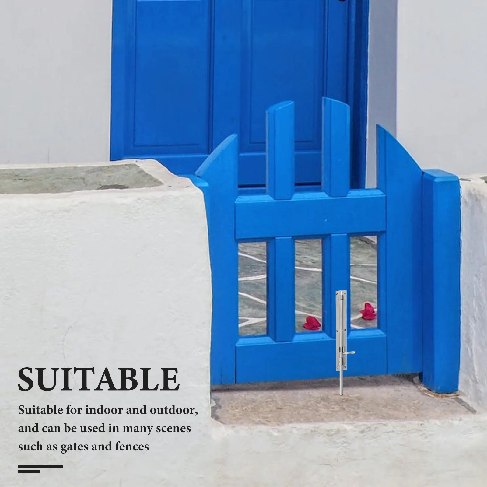 

Heavy Duty Stainless Steel Gate Latch Lock Solid Thick Material Lock Hole Antitheft Design Security Door Fence Outdoor Indoor