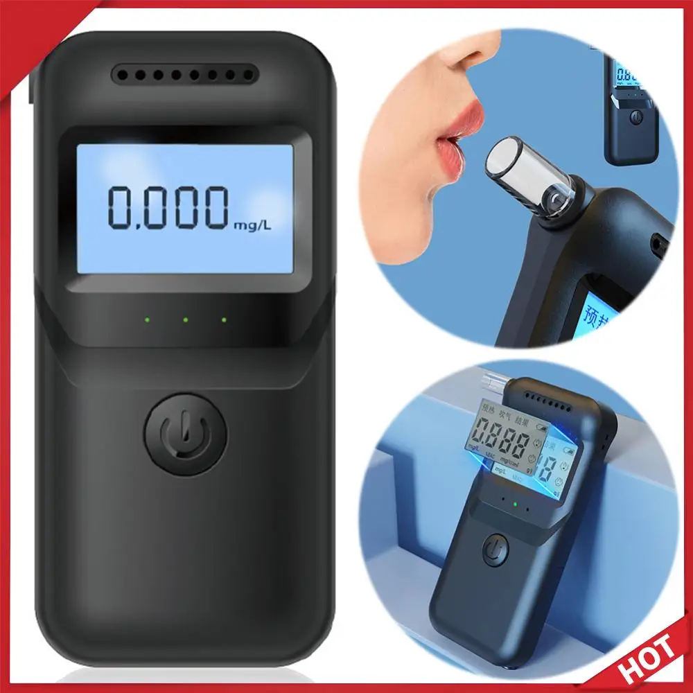 

Цифровой портативный анализатор алкоголя с точным ЖК-дисплеем, спиртометр с 5 насадками, анализатор опьянения для личного использования