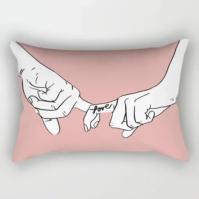 Pillowcase Pink Geometric Pattern Dream Fashion Cushion Home Decor