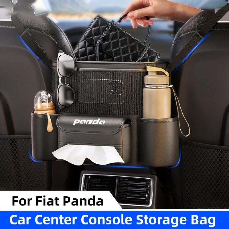 Car Middle Seat Storage Bag For Fiat Panda 2011 2008 Coss4x4 Large Capacity Seat Back Storage Handbag Holder Storage Hanging Bag