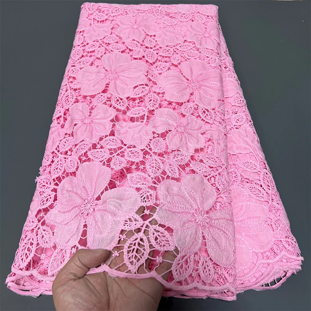 

NEW High Quality African Nigerian Tulle Lace Fabric Embroidery Party Dress Sequins French Guipure Fabric For Sewing 5Yards