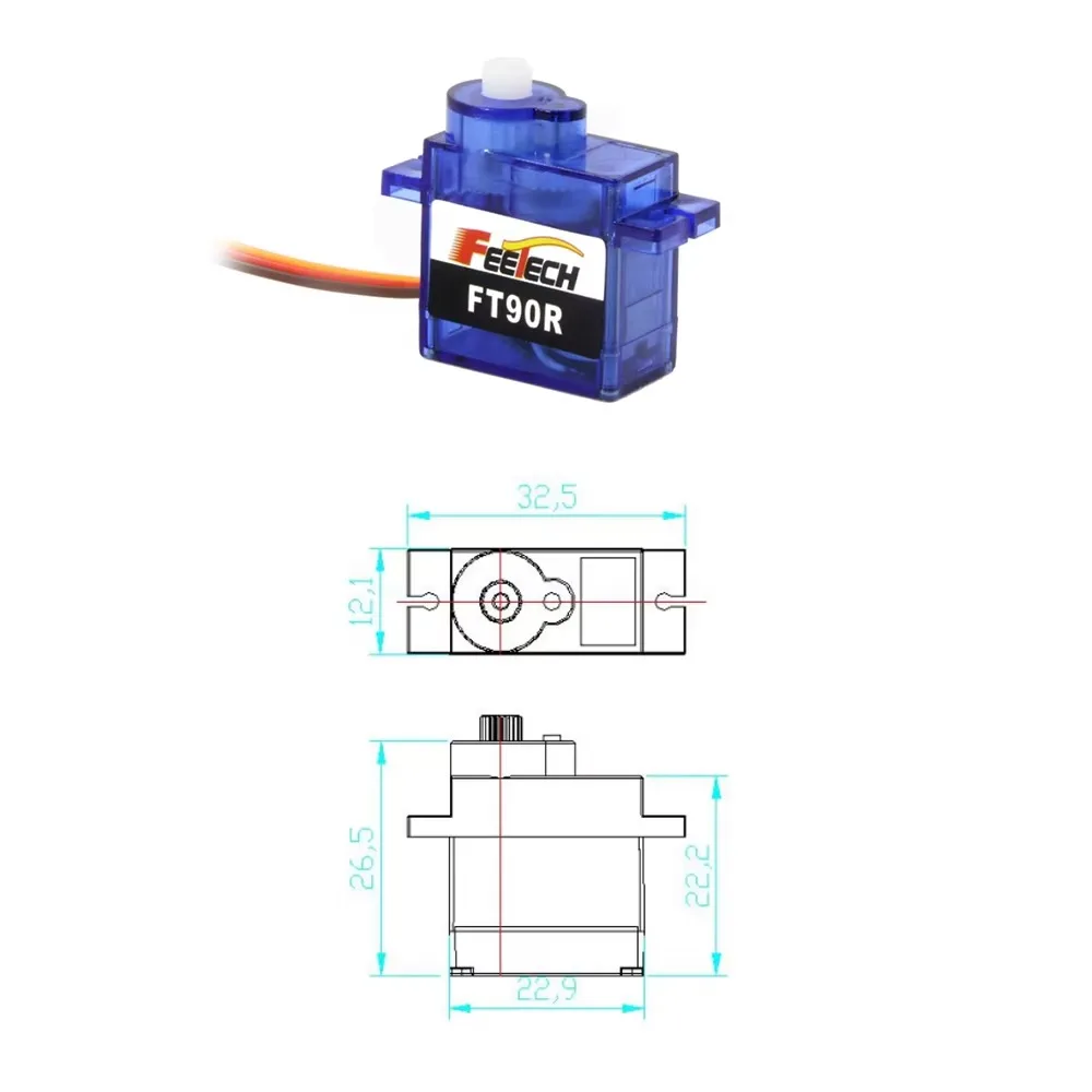 Feetech FT90R Servo digitale a rotazione continua da 360 gradi per Arduino Smart Car Robot RC Drone Modello di aereo