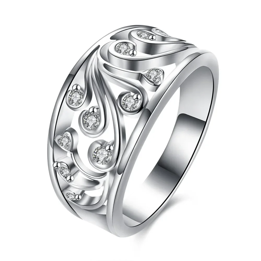 

Кольцо из стерлингового серебра 925 пробы с кристаллами, модное, для женщин, ювелирное украшение для помолвки, свадьбы, вечеринки, в австрийском стиле