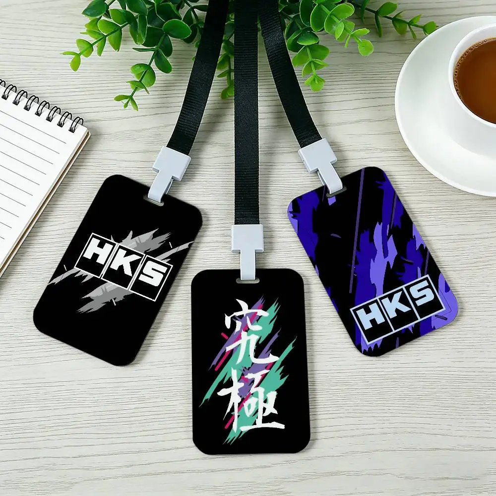 Fashion H-HKS Pocket Credit ID Card Badge Tag Bus Card Holder Pass Case With Neck Strap Lanyard