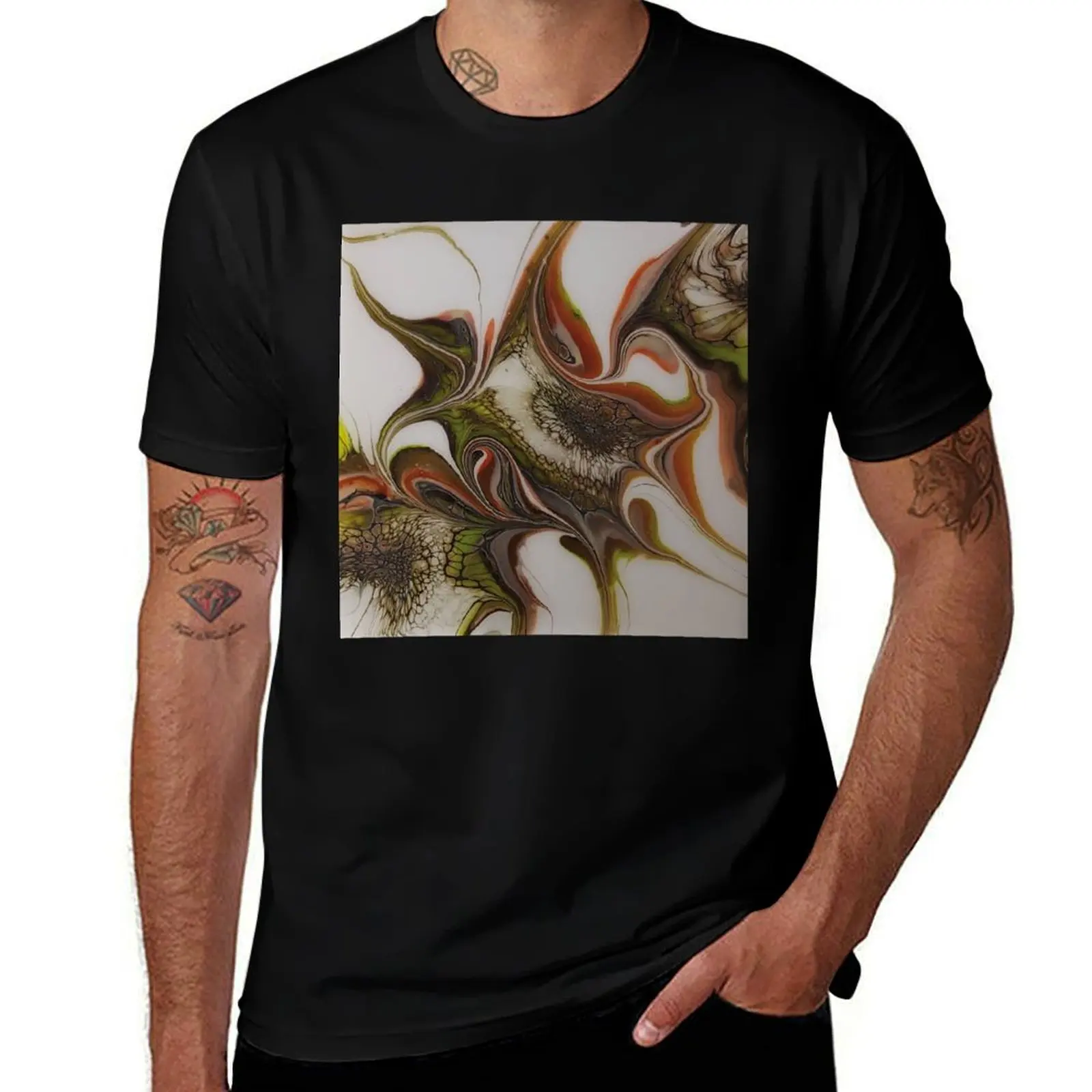 

playful flowers interlock and hope to find a hold on you! T-Shirt graphic t shirts for man men t shirt cotton 100% T-Shirt