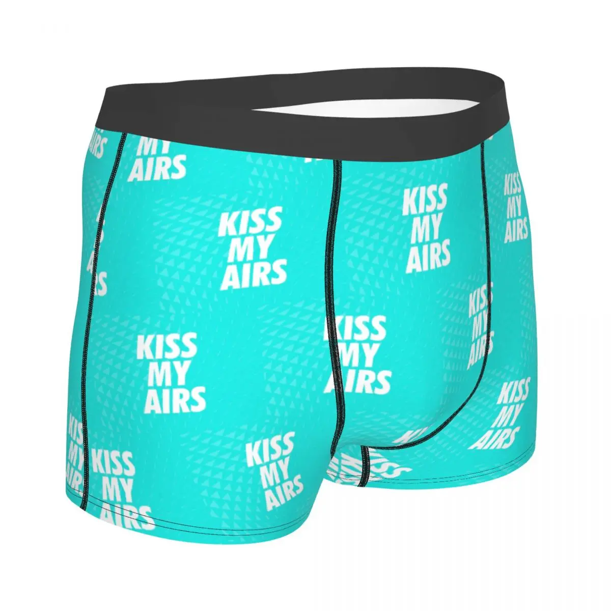 Boxer Underpants Shorts Kiss My Airs Sneaker Head Hype Turquoise & White Panties Men's Comfortable Underwear for Homme Man Gift