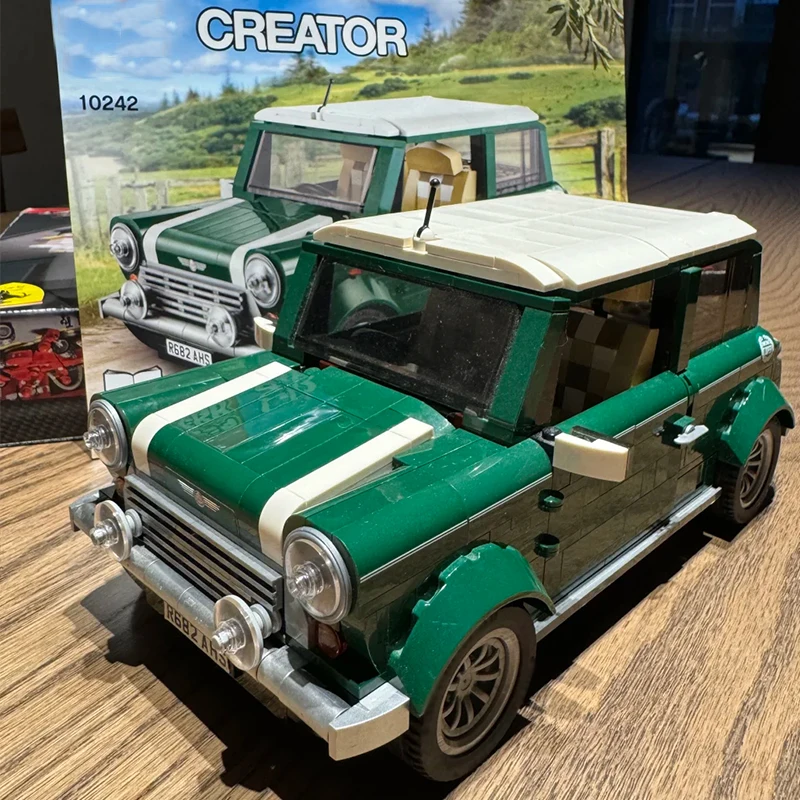 

New Mini Green Car Model Cooper Building Blocks Car Brick Boy Birthday Holiday Christmas Girl Kid Toy Adult Gift