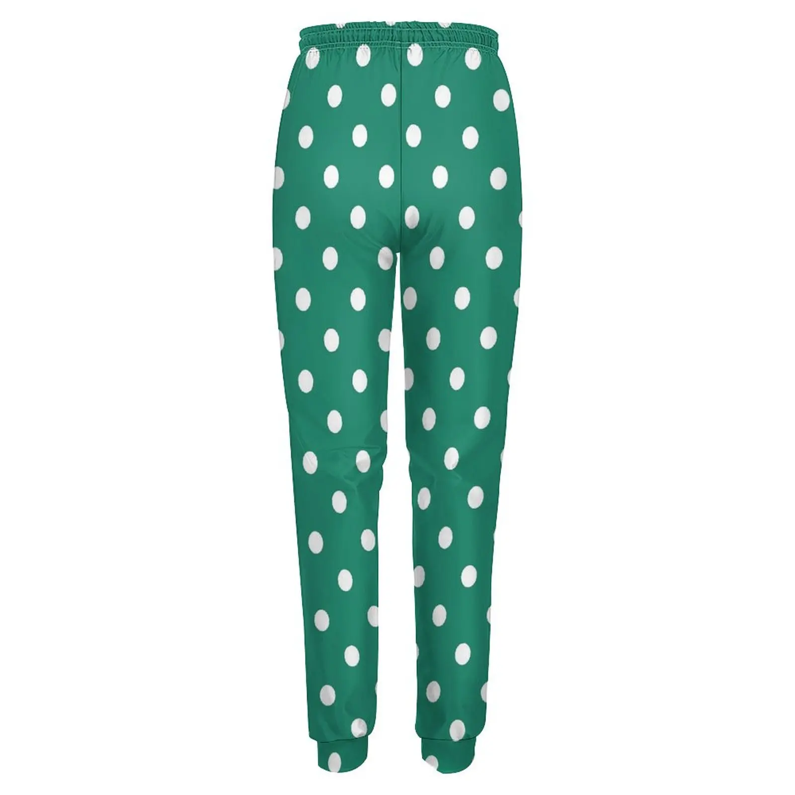 Pantaloni da jogging Vintage a pois autunno pantaloni sportivi Casual bianchi e verdi da donna pantaloni modello Harajuku taglia grande 2XL