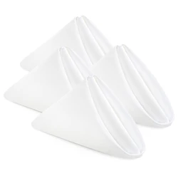 4pcs 50x50cm Wholesale White Polyester Wedding Napkin Reusable Tea Towel Party Christmas Table Decor napkin