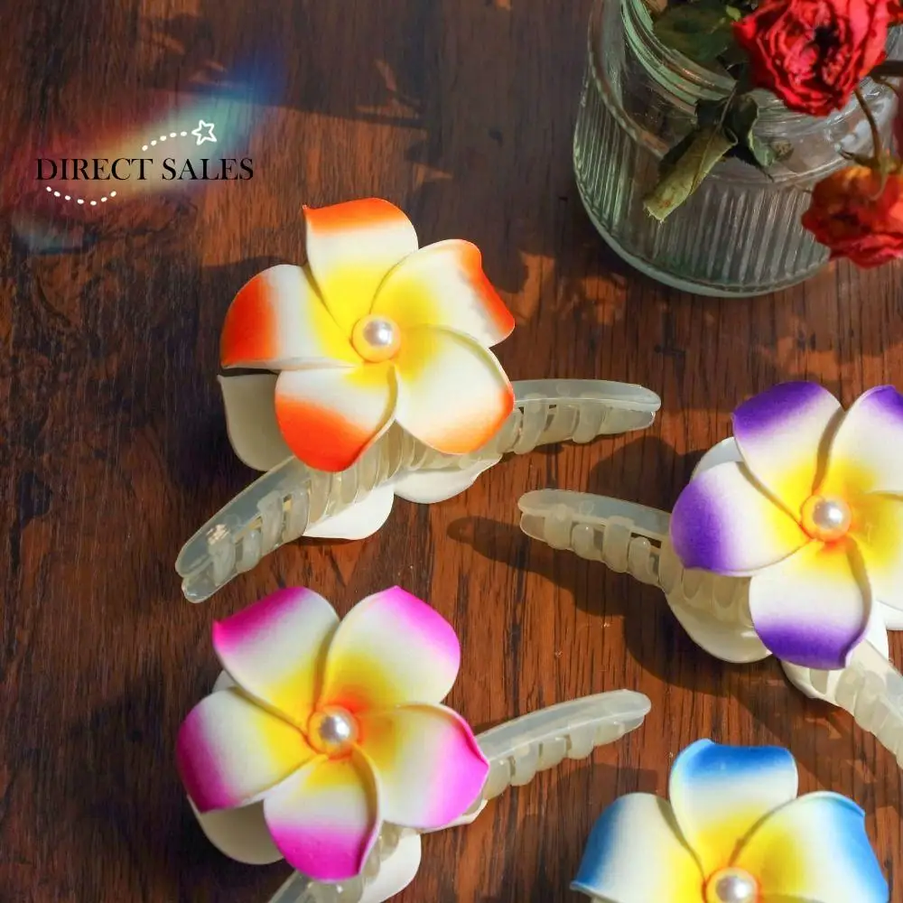 

Cute Bohemia Barrettes Flower Hair Claw Ponytail Clip Pearl Flower Hair Clip Cute Hairpin Headdress Large Shark Clip Female