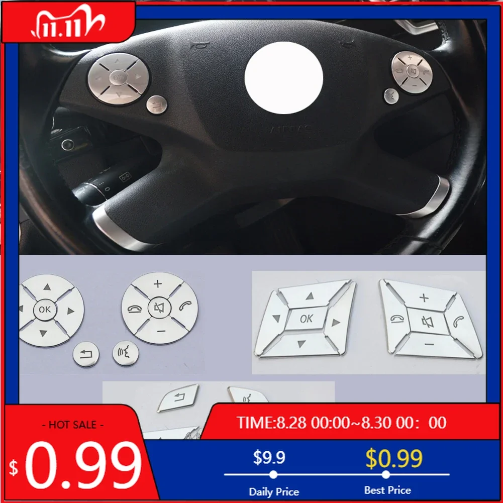 

Интерьерные наклейки, Стайлинг автомобиля, крышка кнопки на руль, декоративная наклейка для Mercedes Benz GLK X204/E Class W211 W21