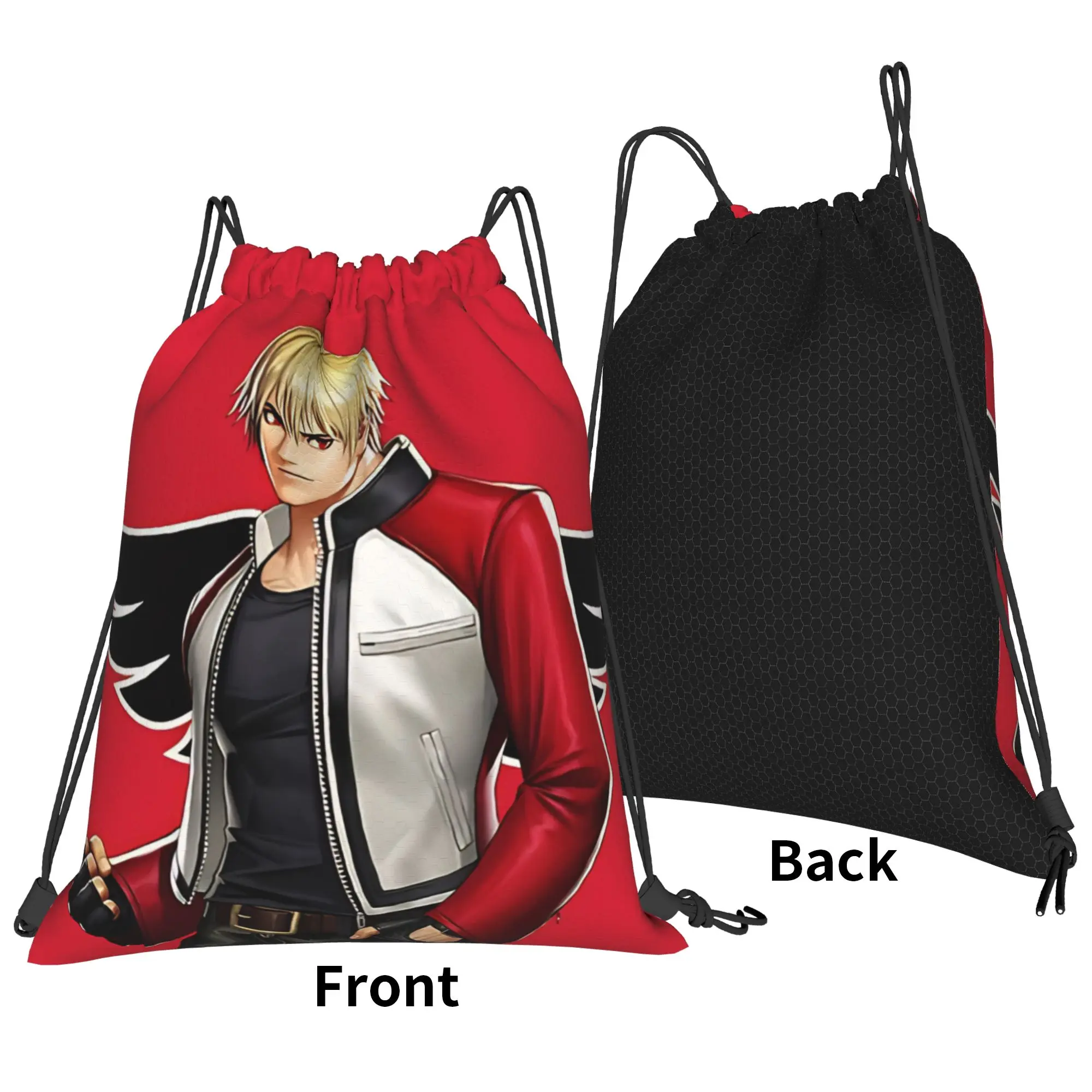 KOF woodblock print aesthetic Portable Sports Riding Gym Drawstring Storage Sporty Backpacks