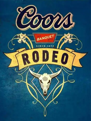 Жестяной винтажный шикарный декоративный постер Coors Rodeo банкет пиво с 8x12