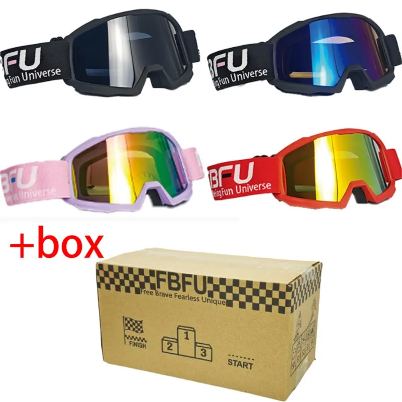 Motorcycle Cycling Ski Goggles with Premium Gift Box Set, Impact Resistant Lens, for Motocross, MTB, Snow Skiing