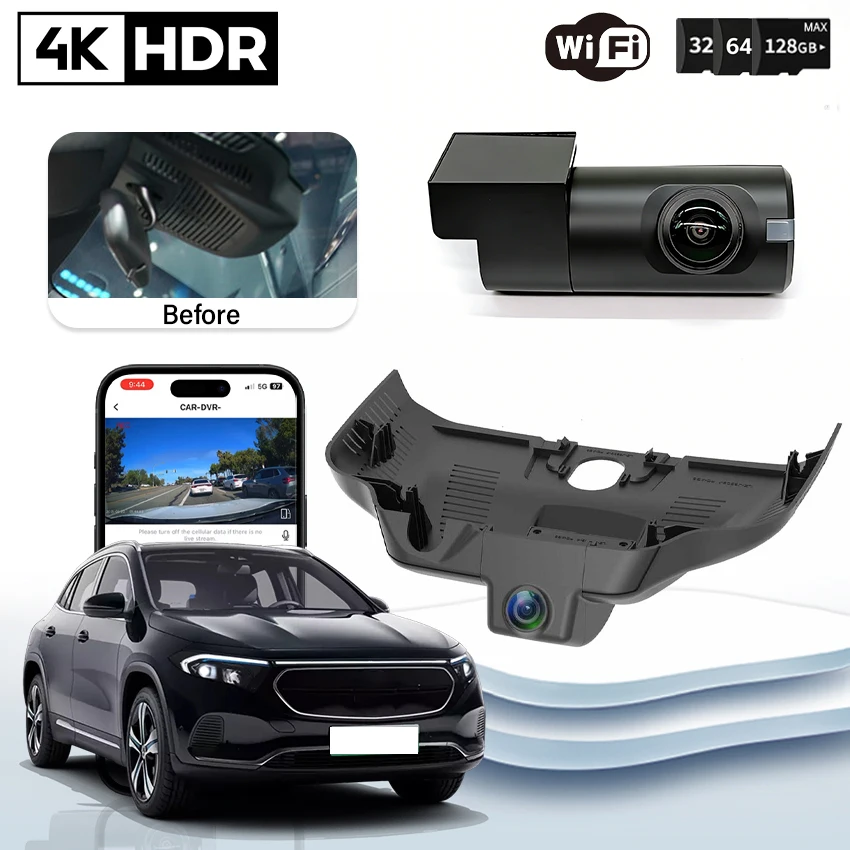 UHD 4K 2160P Camera For Mercedes-Benz EQA 250 300 4MATIC EQA250 EQA300 2021 2022 2023 Dash Cam Video Recorder Car Dvr
