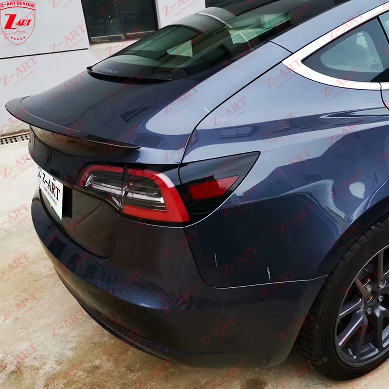 Z-ART Carbon Fiber Rear Boot Spoiler for Tesla Model 3 Carbon Fiber Rear Spoiler for Tesla Model 3 Carbon Fiber Roof Spoiler