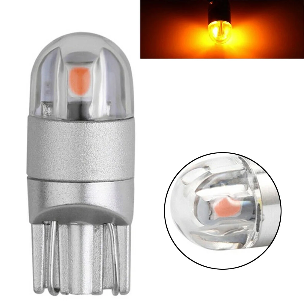 1x T10 2SMD 3030 W5W 194 168 LED Reading License Plate Light Side Lamp DRL Amber Universal Car Lighting Accessories
