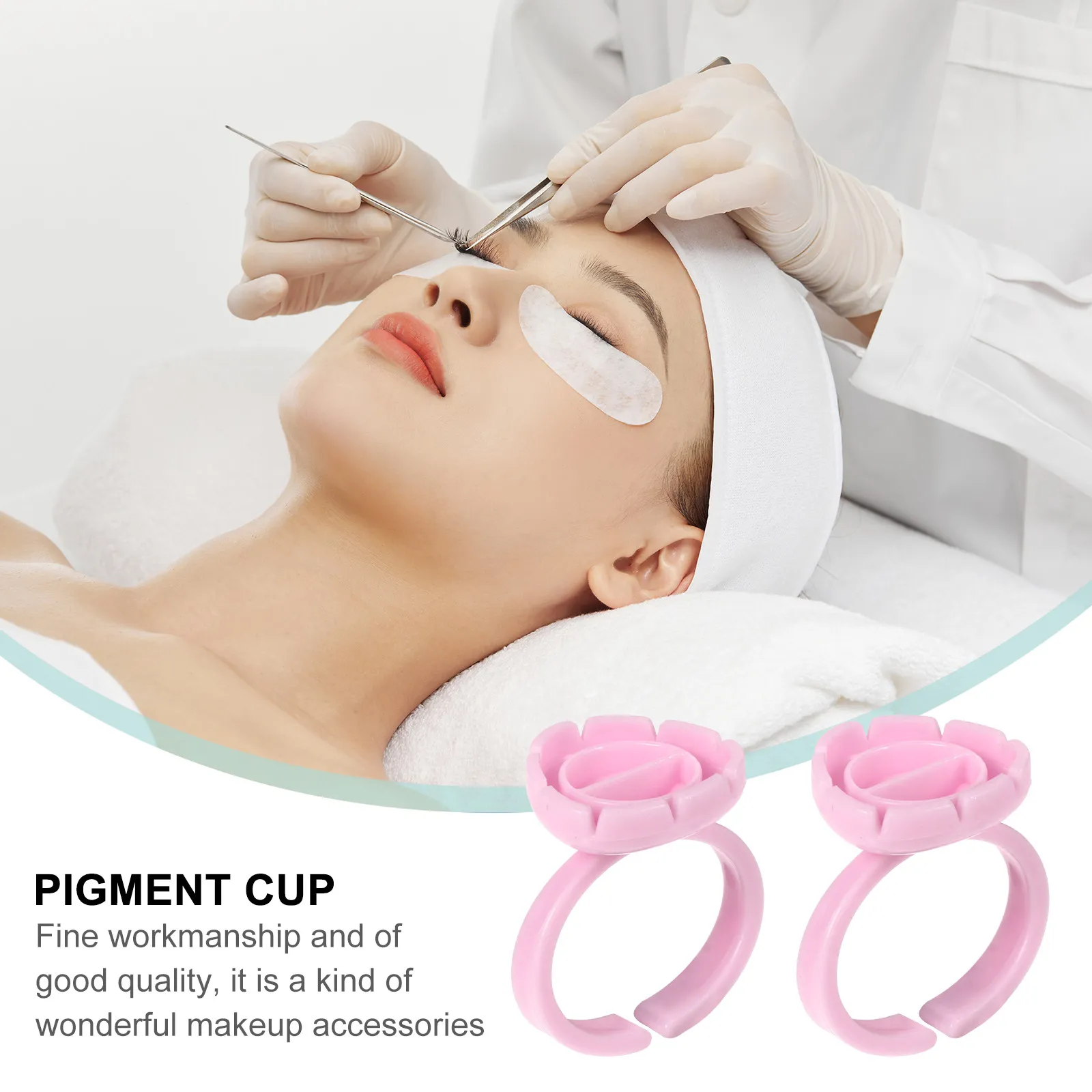 

100Pcs Lash Ring Cup Eyelash Extension Holder Pigment Container Makeup Supplies Fine Workmanship for Tweezers