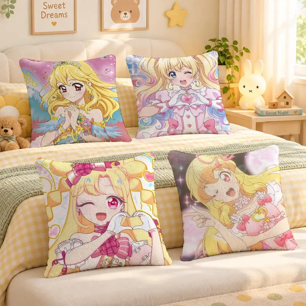 Anime Aikatsu Idol Kawaii Cushion Cover Personalized Soft Plush Pillow Living Room Home Sofa Bedroom Office Car Cushion