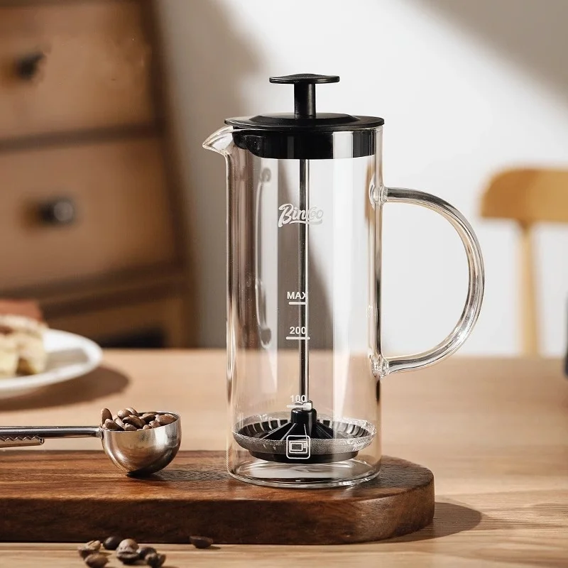 

Coffee French Press Household Hand-Poured Filter Press Glass Pressed Milk Frother Coffee Filter