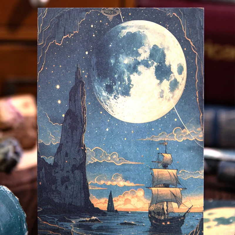 1Style 150Sheets/bag Moon Theme Material Book DIY Handbook Scrapbook Photo Frame Journal Material Decorative Background Paper