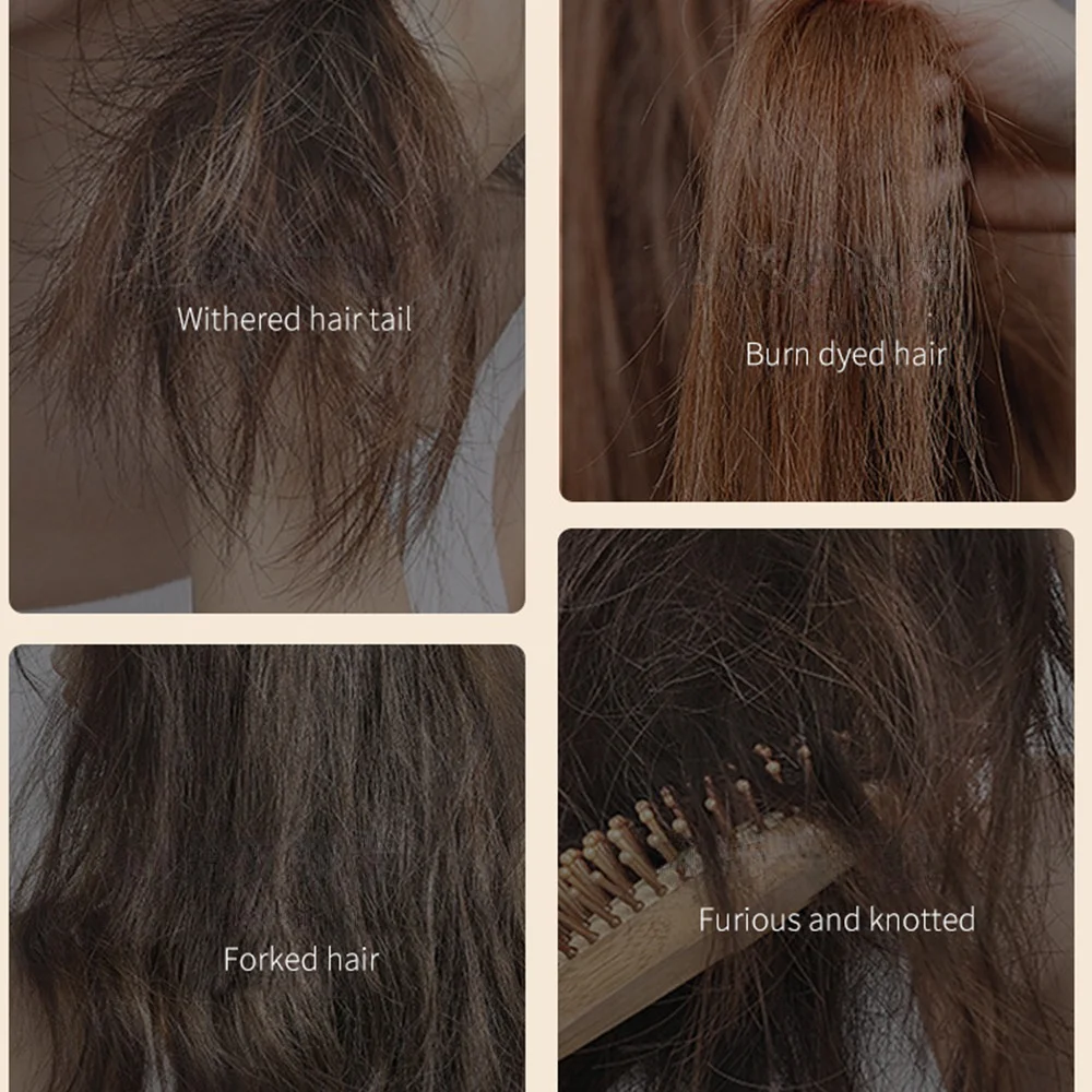 قطعتان من بخاخ جوهر الشعر المضاد للتجعد - علاج تنعيم يترك على الشعر الجاف والناعم والخالي من التشابك والحد من الساكنة