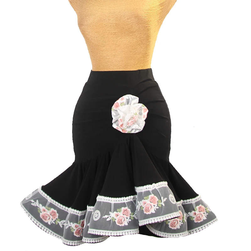 

Latin dance short skirt high-end embroidered sexy fishtail skirt women's samba rumba tango professional performance costume