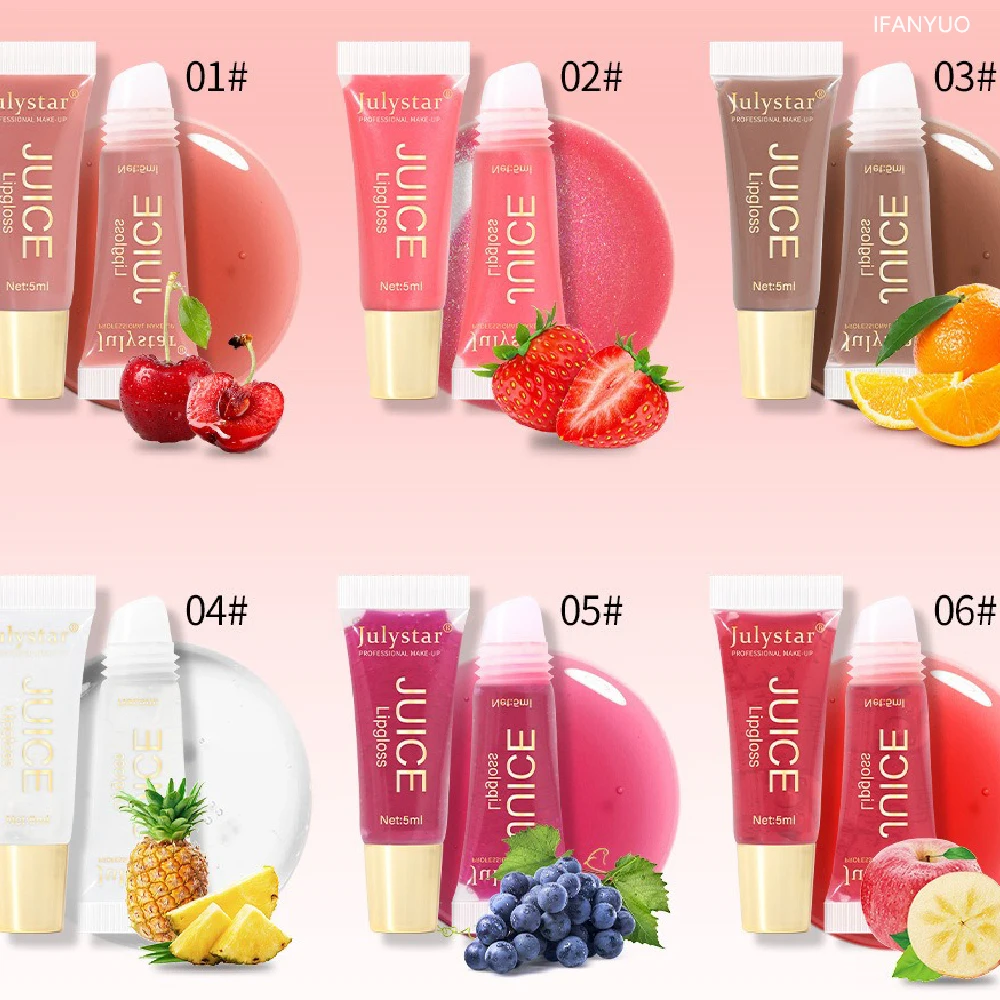 Moisturizing Lip Balm Fruit Lip Oil Gloss Care of the Lips Transparent Fullness LipGloss Soft Tube Makeup Applicator Beauty Care