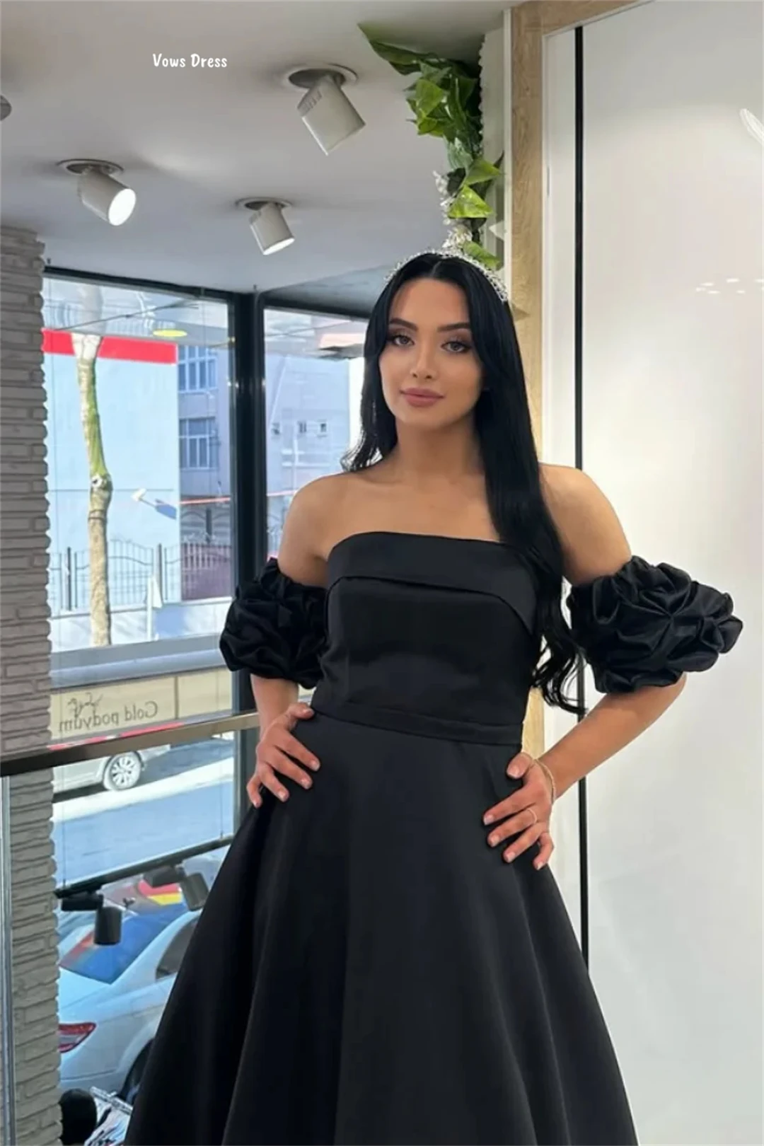 Vows ligne une Robe de soirée de mariage femme robes Gala bustier tubulaire Robe de bal Robe sur mesure Satin tissu Robe de soirée bal 2025