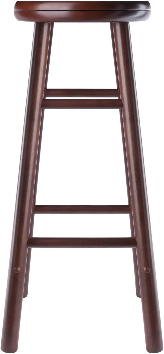 Shelby-Swivel Bar Stools, madeira maciça, noz, 30 polegadas, 2 peças