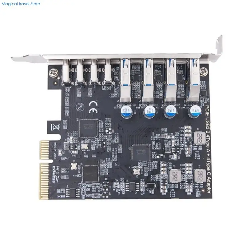 N2UB 20Gbps Fast PCIe Expansion Card with 4 USB 3.2 and 4 TypeC Outputs Fast Transfer