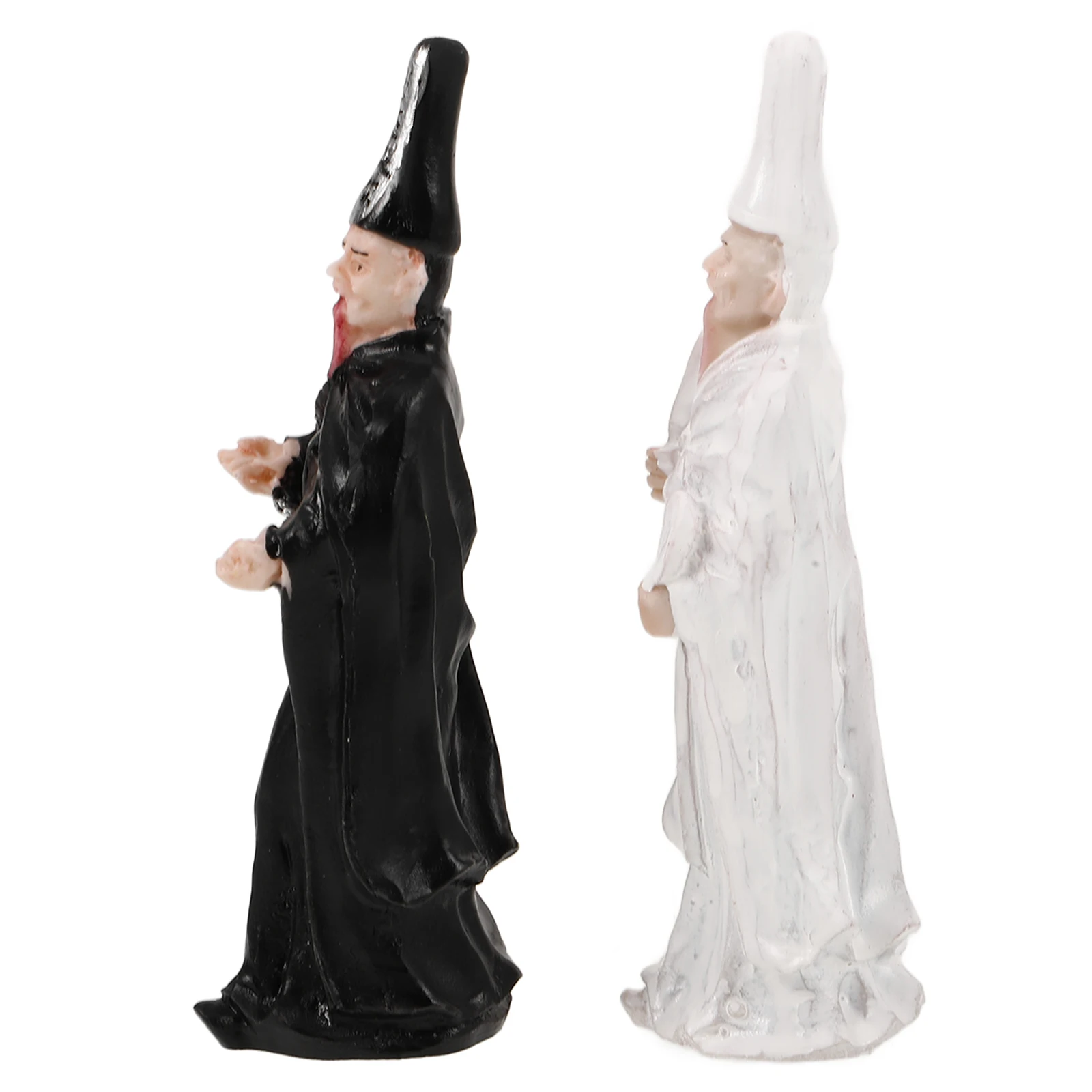 

2Pcs Black White Impermanence Resin Sand Table Decorations Psychological Therapy Sand Tray Accessories Creepy Gothic Horror