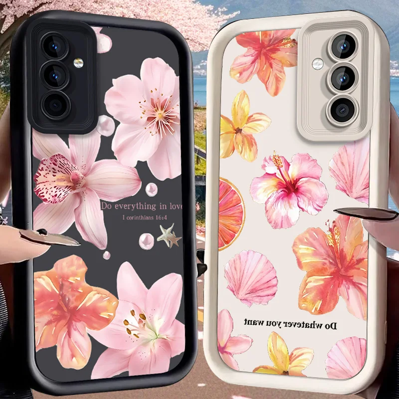 

Чехол с цветком для Samsung Galaxy A53 A50 A50S A36 A35 A34 A33 A32 A30 A26 A24 A23 A22 A20 A16 A15 A14 A13 A12 4G A06 M55 5G Cover