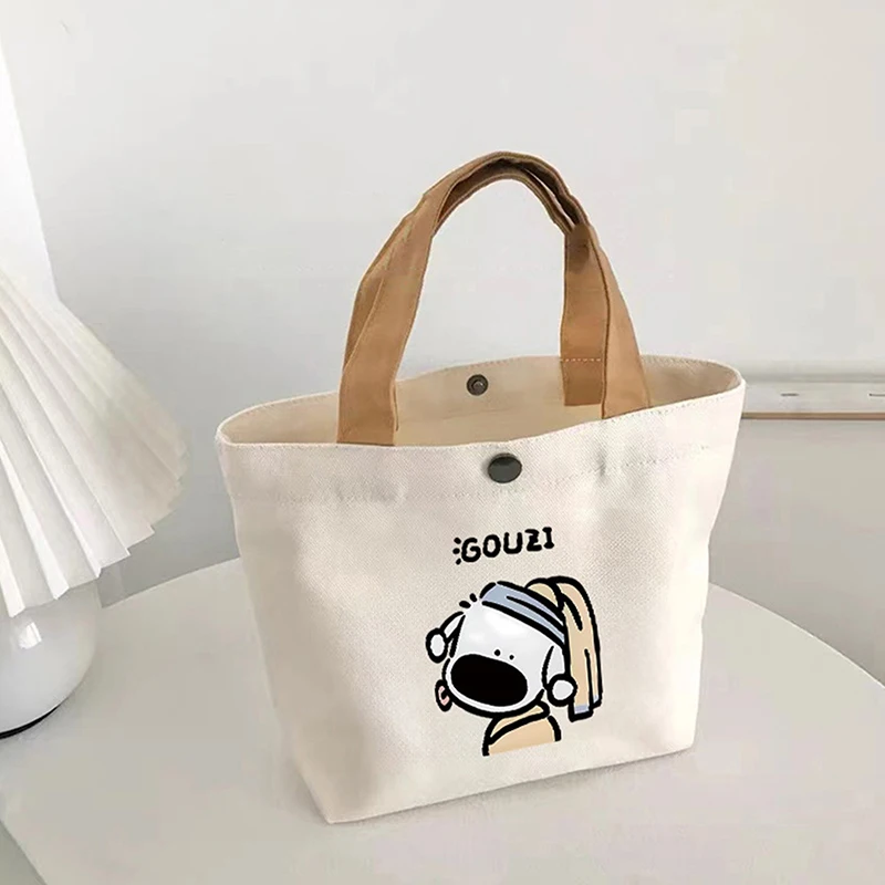 2024 New Canvas Bag Versatile Handbag Female Student Lunch Box Bag Simple Tote Bag Office Worker Lunch Bag Tote Bag