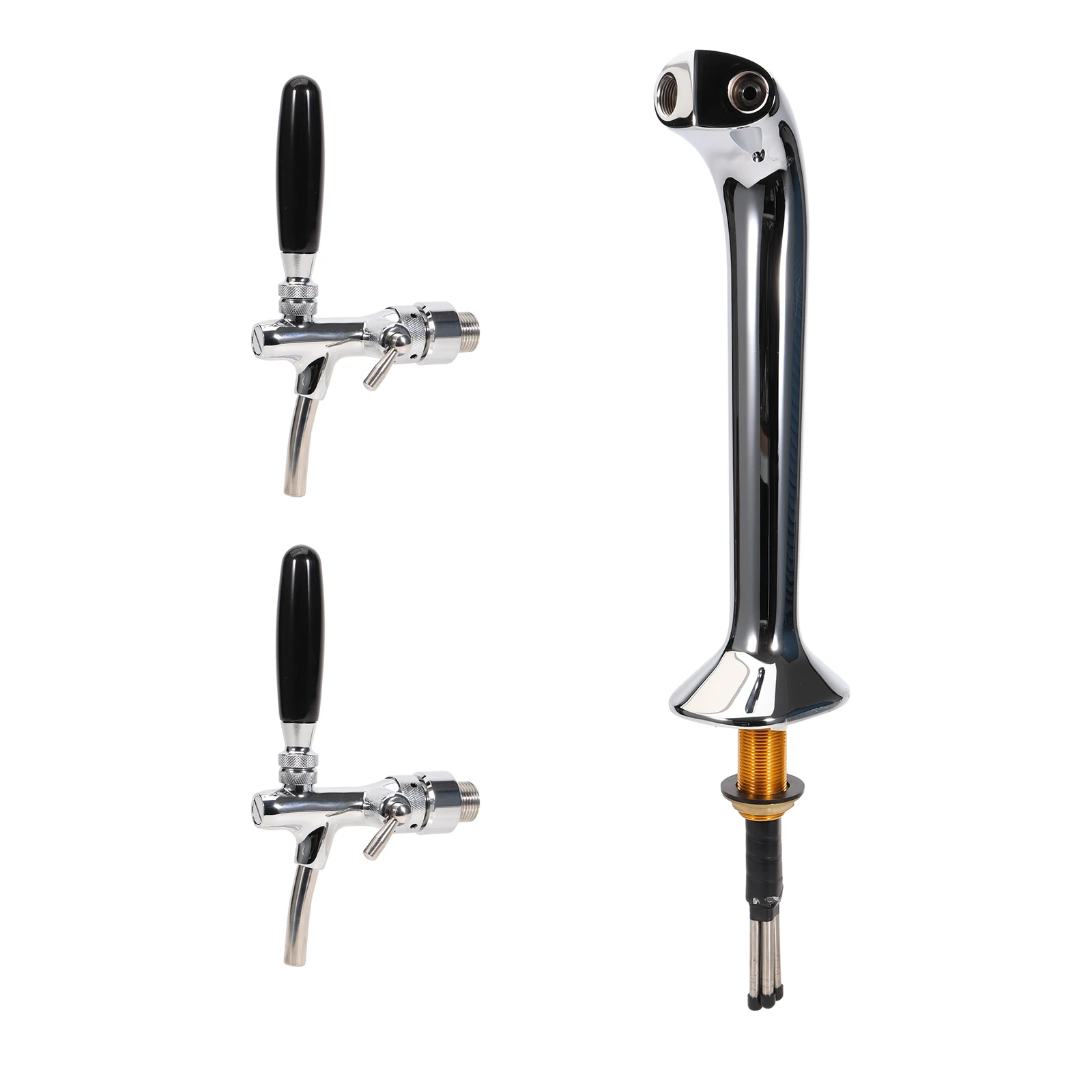 

Snake Beer Tower Dual European Taps Chrome Plated Brass Glycol Recirculation Loop Homebrew Draft Beer Tower Bar Dispensing Beer