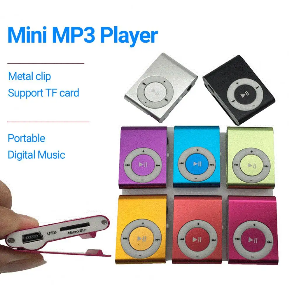 คลิปโลหะ MP3ขนาดเล็กสำหรับเป็นของขวัญ MP3เครื่องเล่นเพลง MP3 USB ใช้งานได้จริง