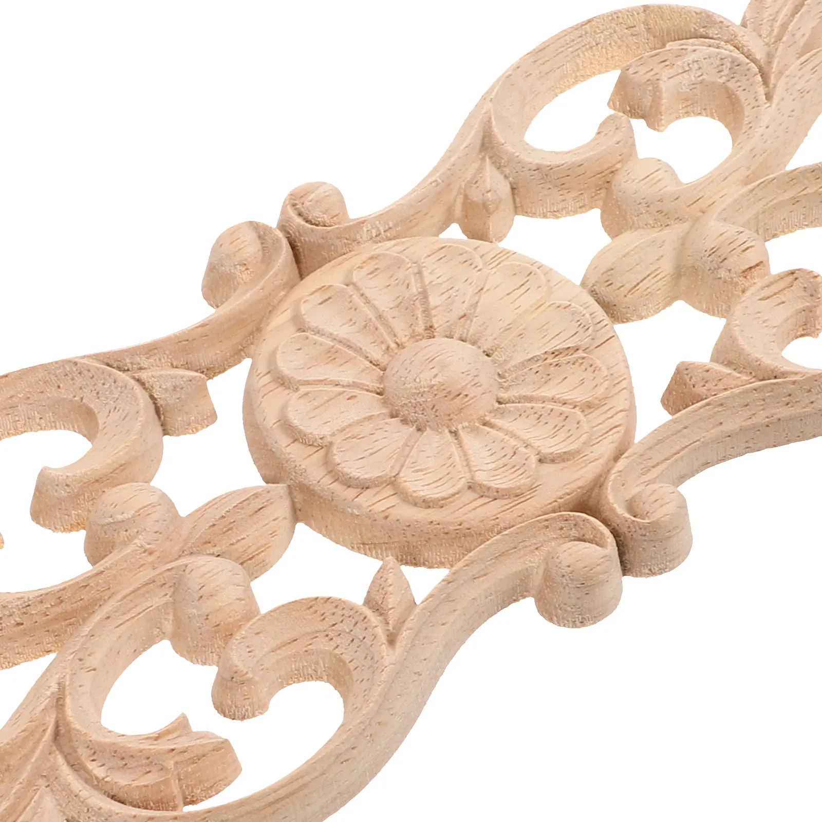 

4pcs Wood Carving Appliques Unpainted Retro Decorative Furniture Embellishments Cupboard Door 32x8 Wood Trim Molding Craft