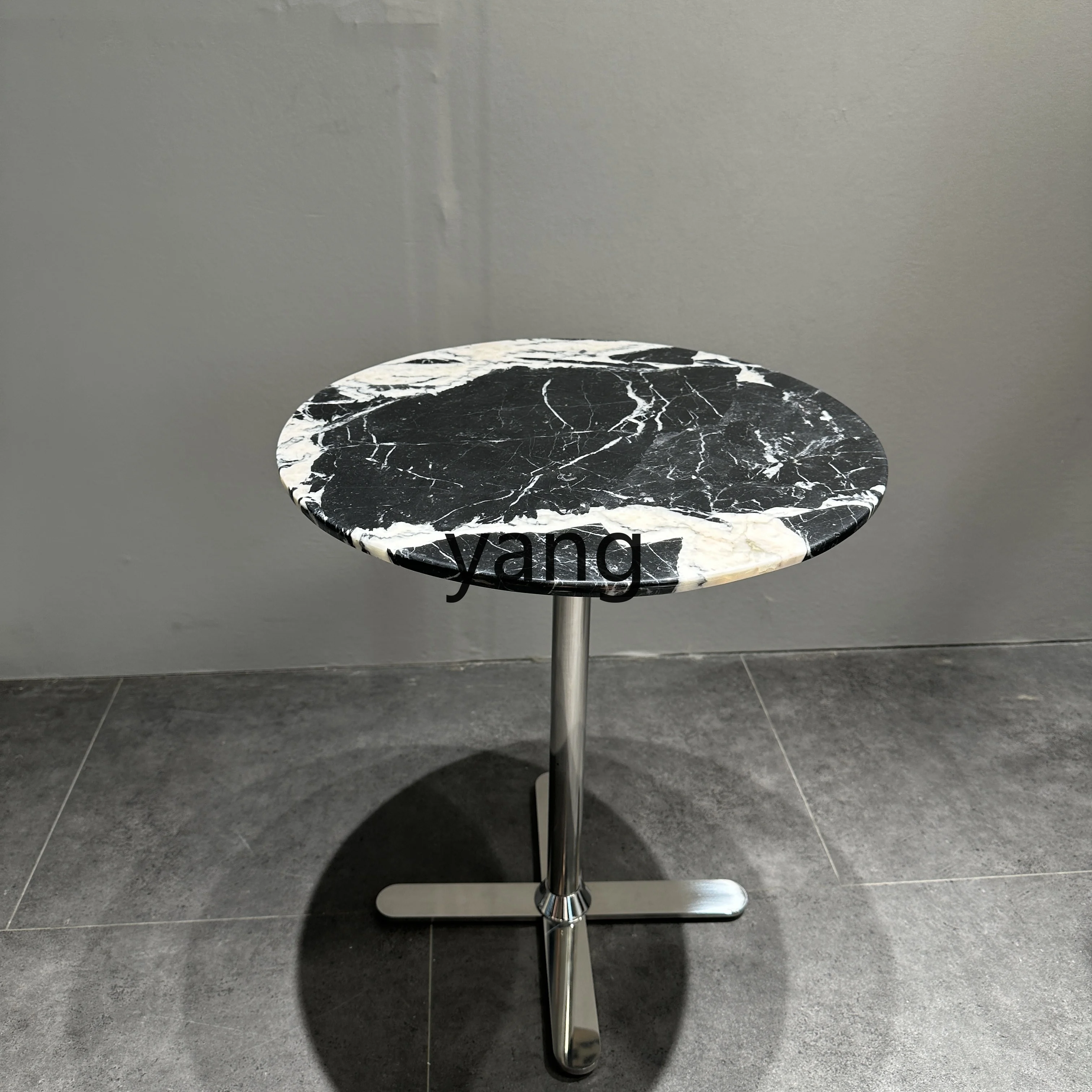 

LMM Italian Style Pure Natural Marble Sofa Side Table High-End Home Small Round Table