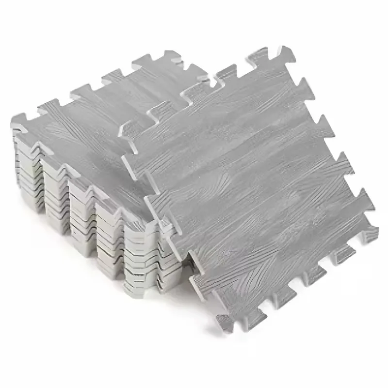 Wood-Grain Interlocking Foam Tiles, 6-Pack